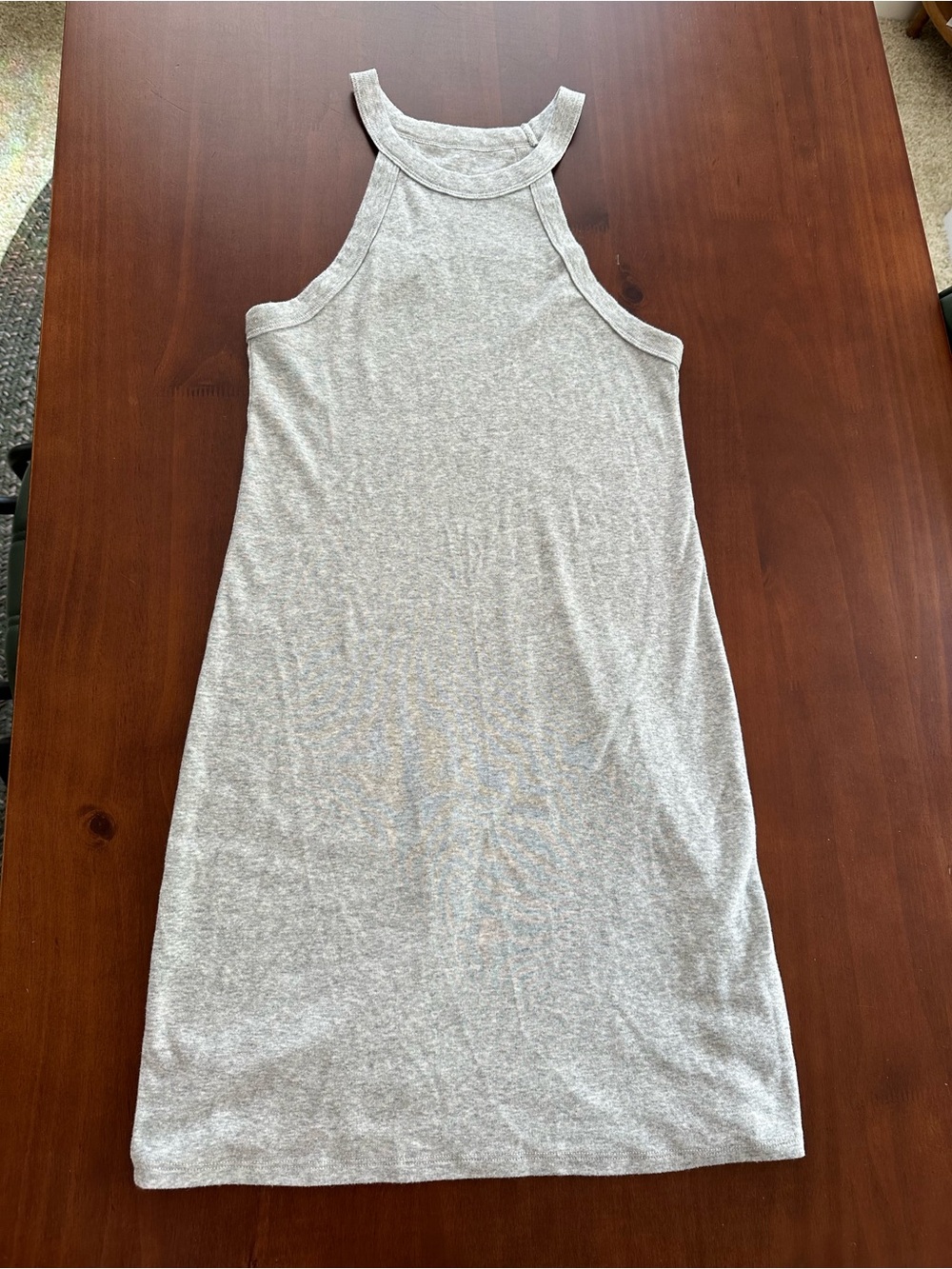 American Eagle Outfitters Light Gray High-Neck Tank Dress